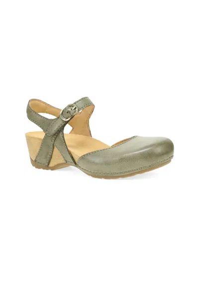 Dansko Women's Tiffani Open Back Mary Janes Sandal In Ivy Milled Burnished