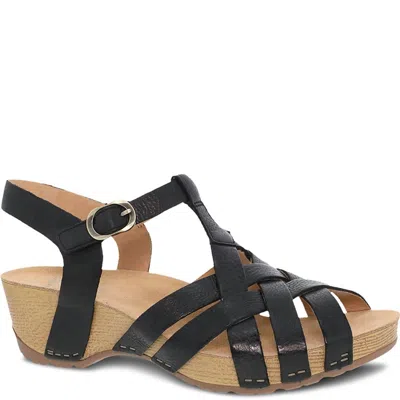 Dansko Tinley Wedge Sandal In Black