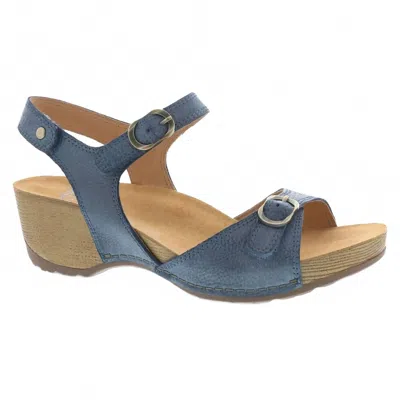 Dansko Women's Tricia Sandal In Blue Milled Burnished In Multi