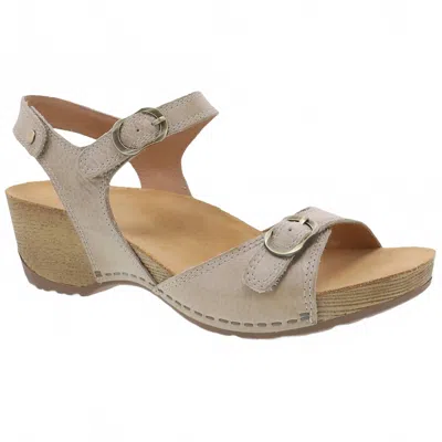 Dansko Women's Tricia Sandal In Linen Milled Burnished In Animal Print
