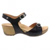 Dansko Women's Tricia Sandal In Milled Burnished Black In Multi