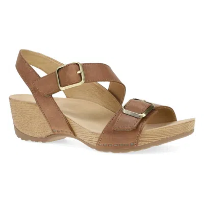 Dansko Women's Trinity Sandal In Tan Burnished Nubuck In Multi