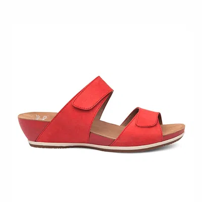 Dansko Women's Vienna Milled Wedge Sandal In Tomato In Red