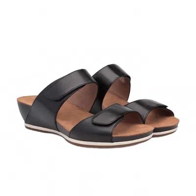 Dansko Women's Vienna Wedge Slide Sandal In Black In Multi