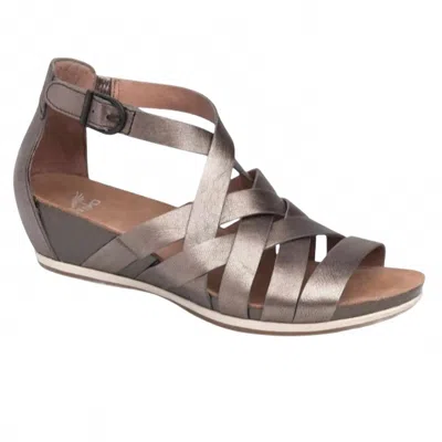 Dansko Women's Vivian Gladiator Wedge Sandal In Pewter In Multi