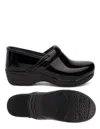 Dansko Professional Womens Solid Patent Leather Clogs In Black