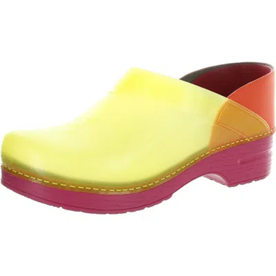 Dansko Womens Colorblock Leather Work & Safety Shoes In Yellow