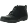 Dansko Womens Cushioned Footbed Leather Ankle Boots In Black