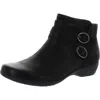 Dansko Womens Leather Ankle Booties In Black