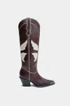 Dante Shoes Women's Leather Western Boots In Burgundy In Brown