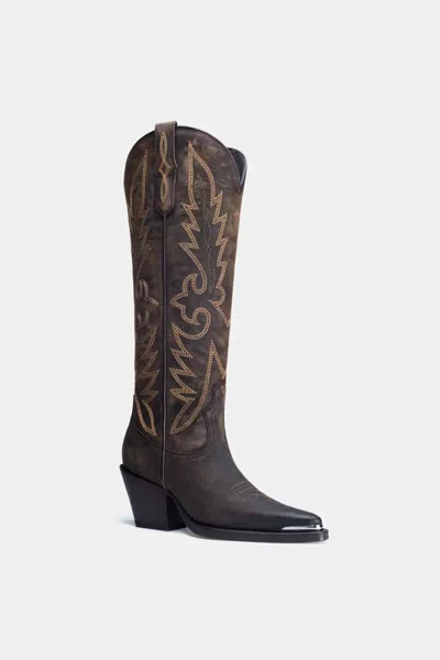 Dante Shoes Women's Western Fashion Leather Boots In Brown