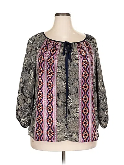 Pre-owned Dantelle 3/4 Sleeve Blouse In Gray