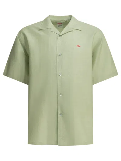 Danton Casual Cotton Linen Shirt In Green
