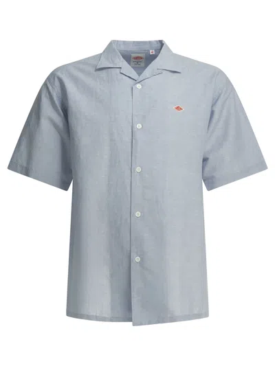 Danton Casual Cotton Linen Shirt Shirts Light Blue