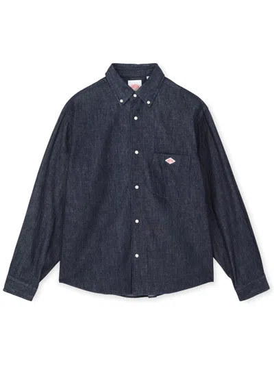Danton Dungaree B.d. Shirt Woman In Blue
