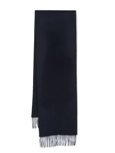 Danton Fringed Wool-blend Scarf In Black