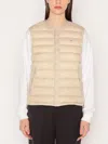 Danton Inner Down Crewneck Vest Woman Oyster White In Pink