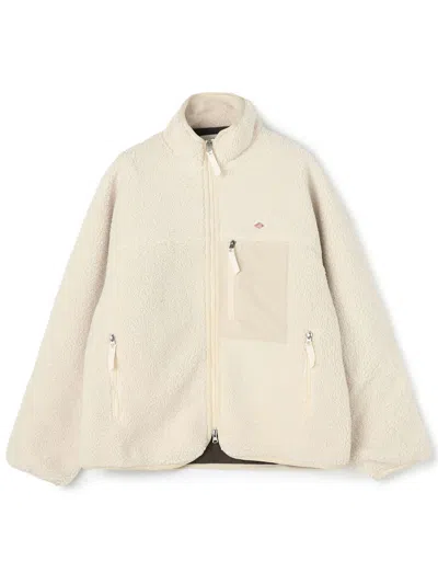 Danton Insulation Light Boa Stand Collar Jacket In Neutral