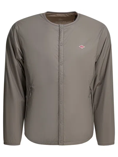 Danton Lightweight Jacket With Logo Jackets And Coats Grey In Brown