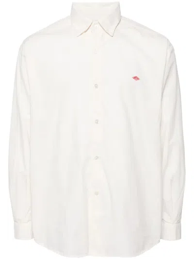 Danton Logo-appliqué Cotton Shirt In Neutrals