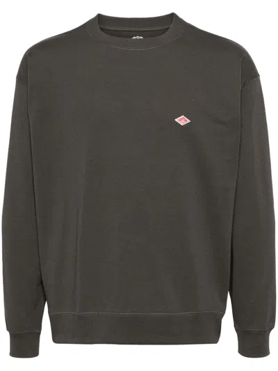 Danton Logo-appliqué Cotton Sweatshirt In Grey