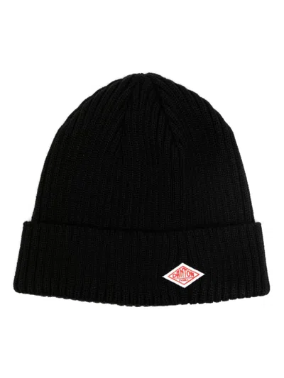 Danton Logo-appliquéd Ribbed Wool Beanie In Black