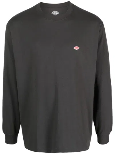 Danton Logo-patch Crew-neck Sweatshirt In Grey
