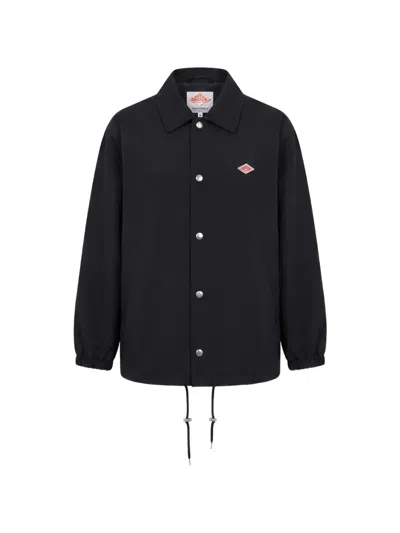Danton Logo-patch Drawstring-hem Jacket In Black