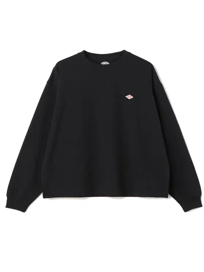 Danton Long Sleeve T-shirt Plain Woman Black