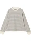 Danton Long Sleeve T-shirt Stripe Woman Ecru And Black