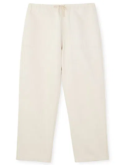 Danton Pantaloni Linen Easy Uomo Ecru In Neutral