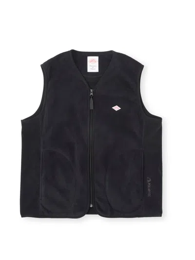 Danton Polartec Fleece Zip Vest In Black