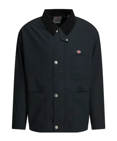 Danton Relaxed Collar Jacket In Black