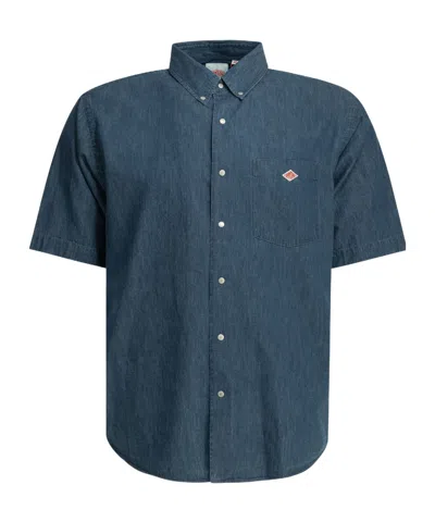 Danton Short-sleeve Denim Shirt In Blue