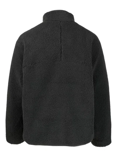 Danton Stand Collar Shearling Jacket Men Black  In Nylon