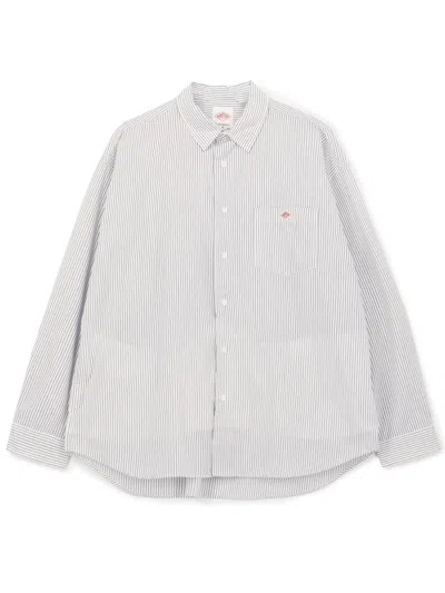 Danton T/c Poplin Work Shirt In White