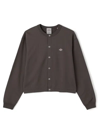 Danton Terry Crew Cardigan Woman Taupe In Brown