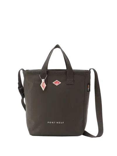 Danton Tote Bag Canvas 2 Way Pont Neuf Woman Dark Grey In Black
