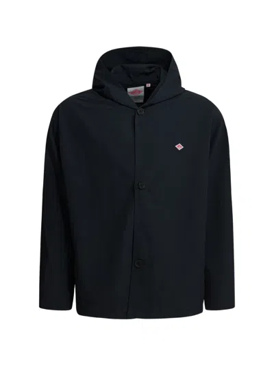 Danton Tusser Logo-patch Hooded Coat In Black