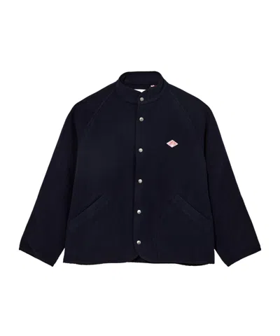 Danton Wool Fleece Stand Collar Jacket In Blue