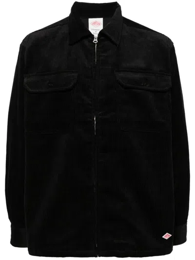Danton Zip-up Corduroy Jacket In Blue