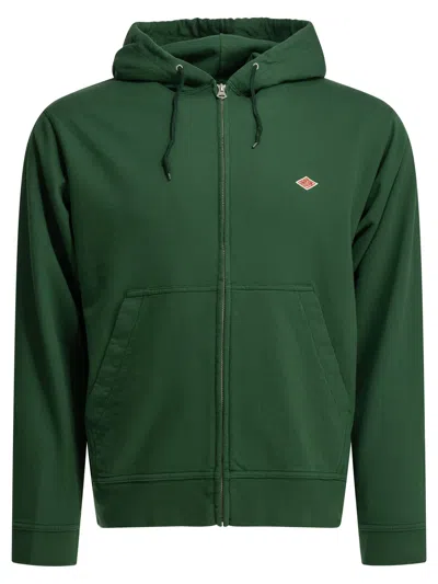 Danton Logo-patch Zip-up Hoodie In Green