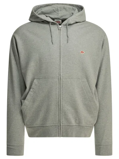 Danton Zipper Hoodie Sweatshirts Grey In Green