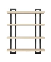 Danya B 4-tier Floating Bracket Wall Shelf, Black Metal Finish In White Birch