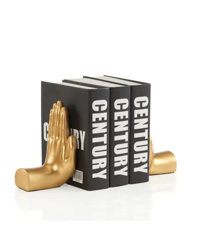 Danya B . Antique "hands" Bookend Set Of 2 In Gold