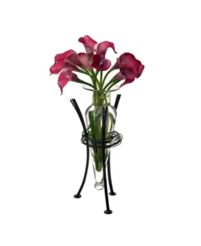 Danya B . Clear Amphora Vase With Wire Stand In Black