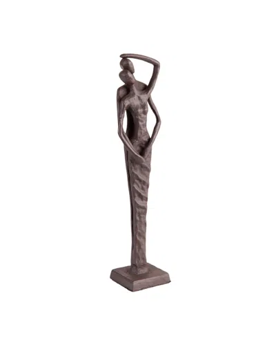 Danya B Embracing Couple Cast Iron Sculpture In Dark Brown