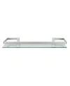 DANYA B FLOATING WALL MOUNT TEMPERED GLASS BATHROOM SHELF WITH BRUSHED CHROME RAIL