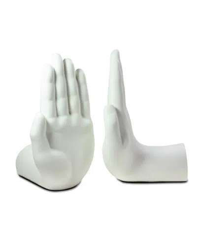 Danya B . "hands" Bookend Set Of 2 In White
