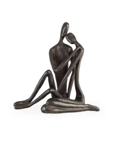 Danya B . Large Couple Embracing Cast Iron Sculpture In Dark Brown